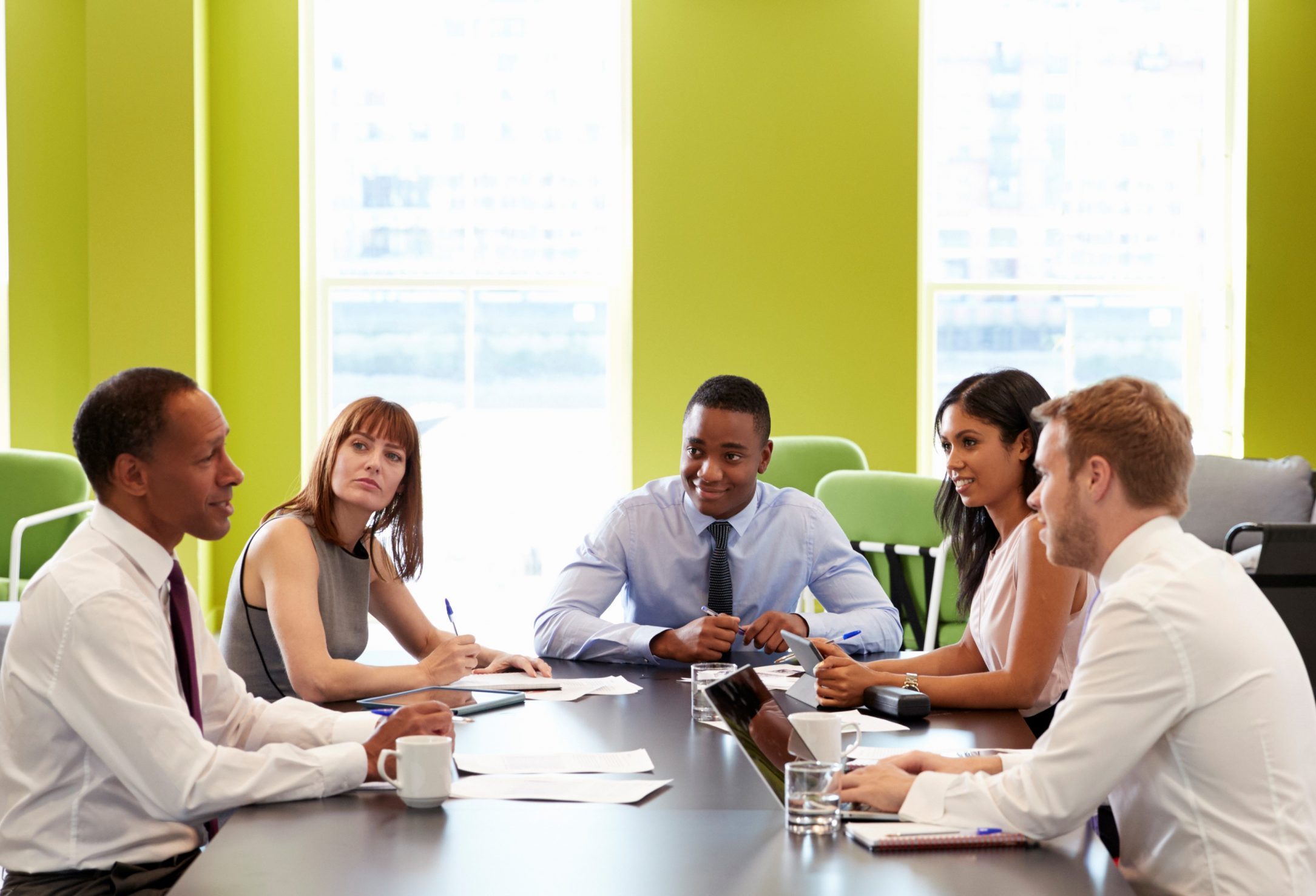 Business colleagues having an informal meeting at work